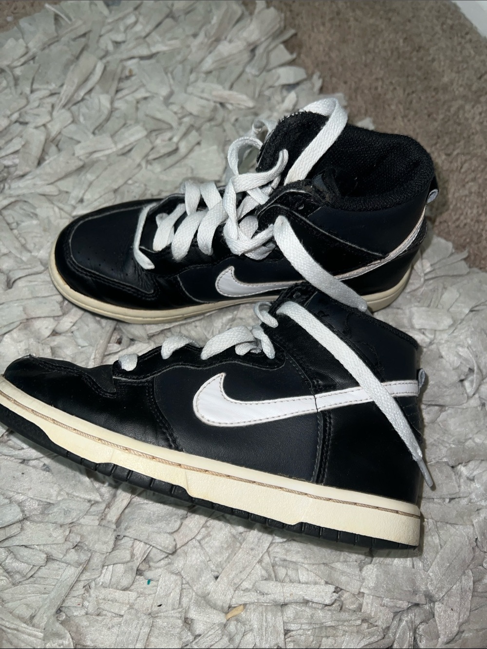 Nike Kids Black and White Mid-Top Sneakers
